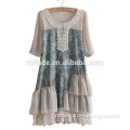 wholesale brand name taobao chiffon linen quality latex alibaba fashion dress Short Sleeve Ruffle Panel Dress Summer